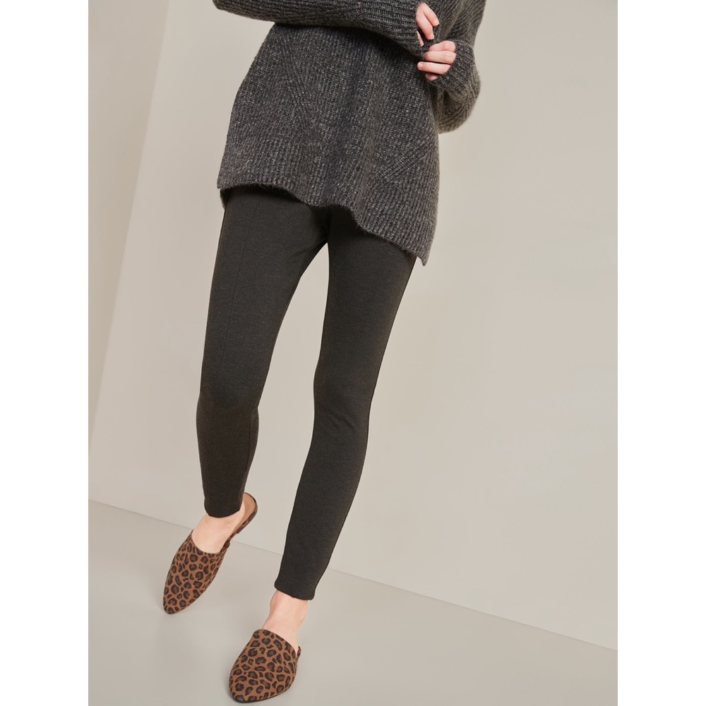 Old Navy High-Waisted Stevie Ponte-Knit Pants Heather Gray XL